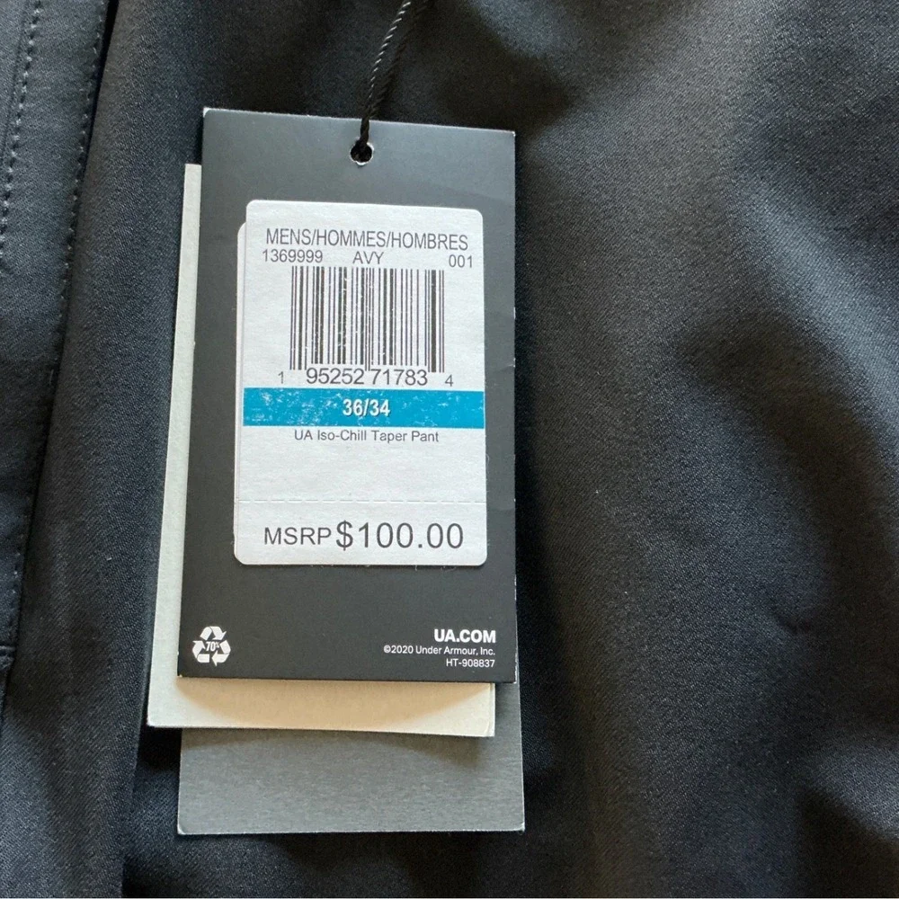 Under Armour Mens Iso Chill Taper Golf Pants‎ Black Size 36 X 34 New With Tags